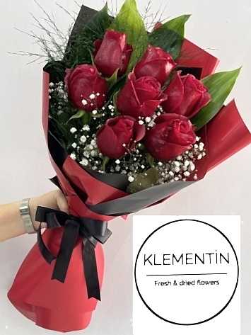 7 kırmızı gül buketi