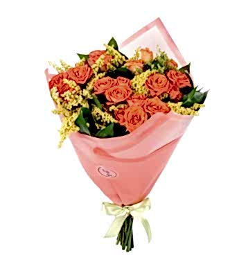 Turuncu mini gül buketi