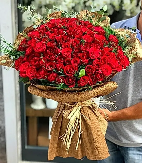 101 adet İthal uzun boylu gül